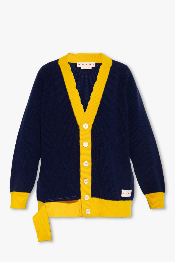 MARNI 24AW HANDSTICH CARDIGAN ダメージ加工 SALE】MARNI（マルニ）コットンダメージニットカーディガン